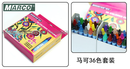 【MARCO馬可1108 兒童涂鴉蠟筆 12 24 36 48色蠟筆 安全環(huán)保無毒】價(jià)格,廠家,圖片,油畫筆/畫刷,上海荊陽文教用品-